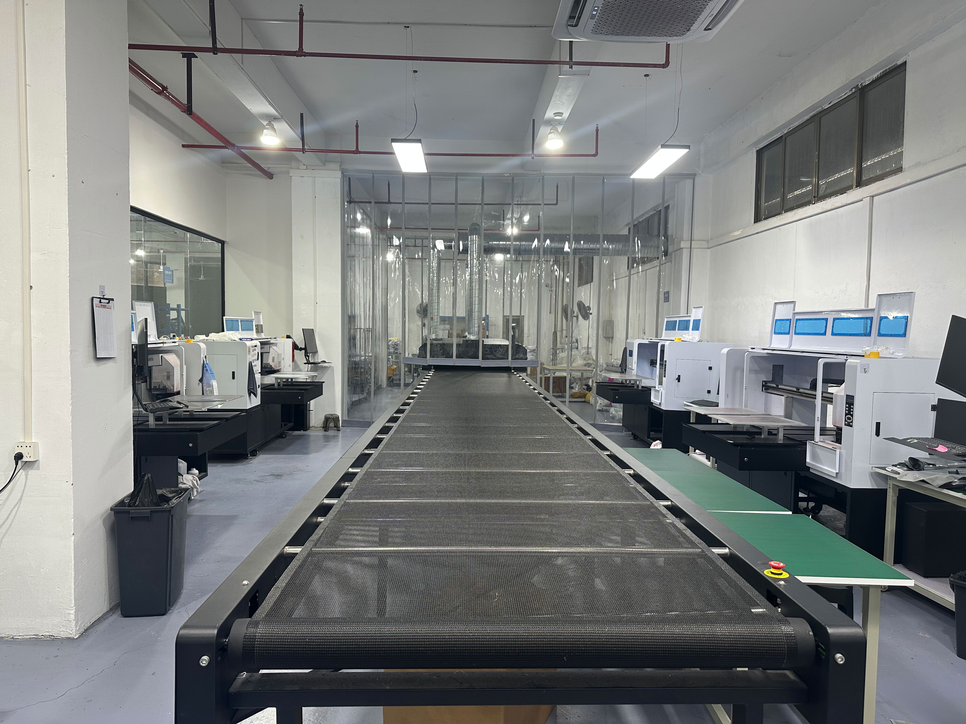 DTG machines and tunnel dryer in production facility